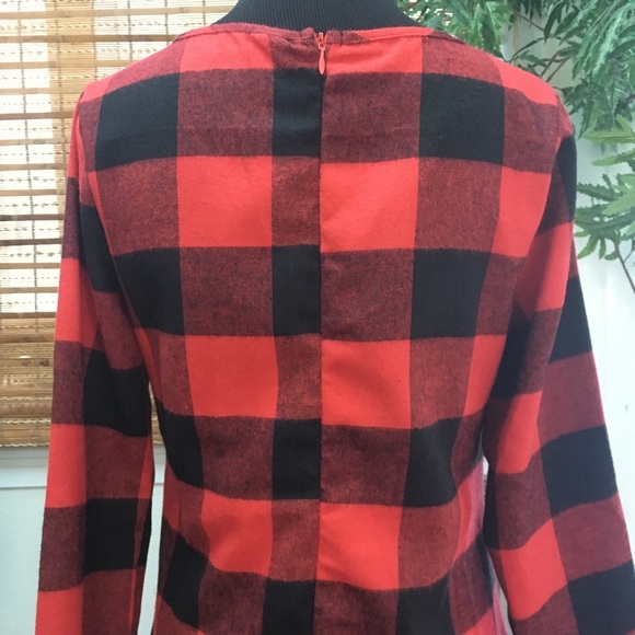Red and Black Buffalo Plaid Dress - Picture 4 of 5